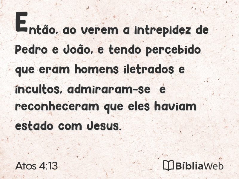 Atos 4:13 em imagem para compartilhar