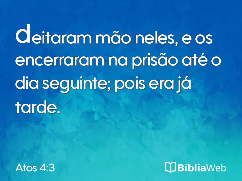 Atos 4:3 em imagem para compartilhar