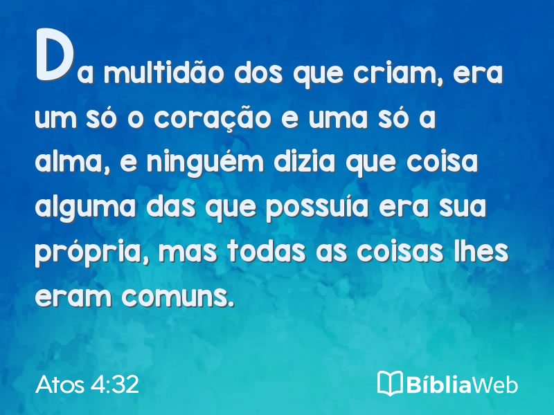 Atos 4:32 em imagem para compartilhar
