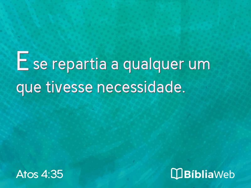 Atos 4:35 em imagem para compartilhar
