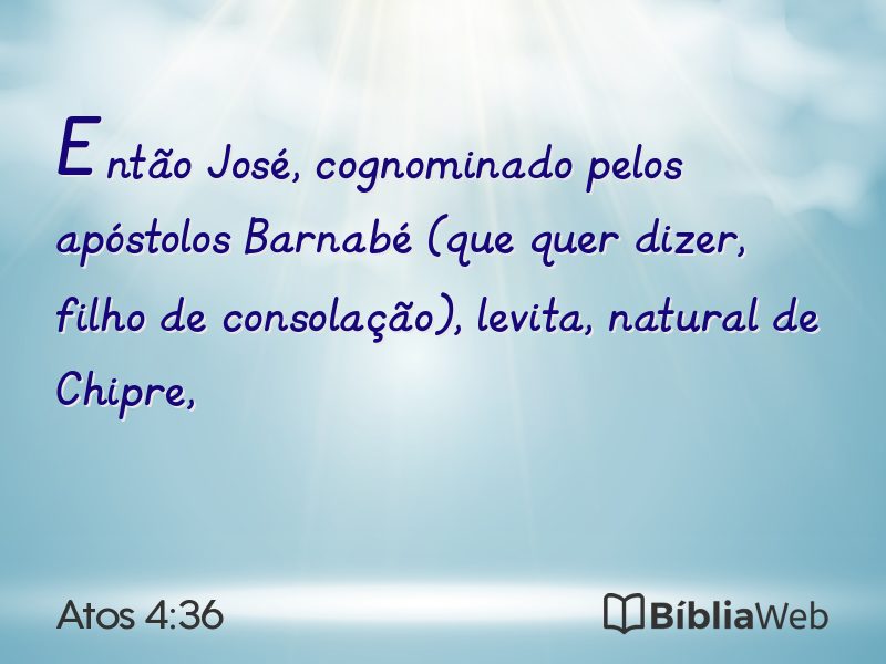 Atos 4:36 em imagem para compartilhar