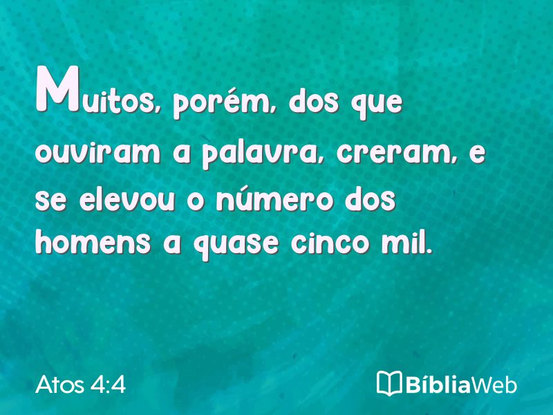 Atos 4:4 em imagem para compartilhar