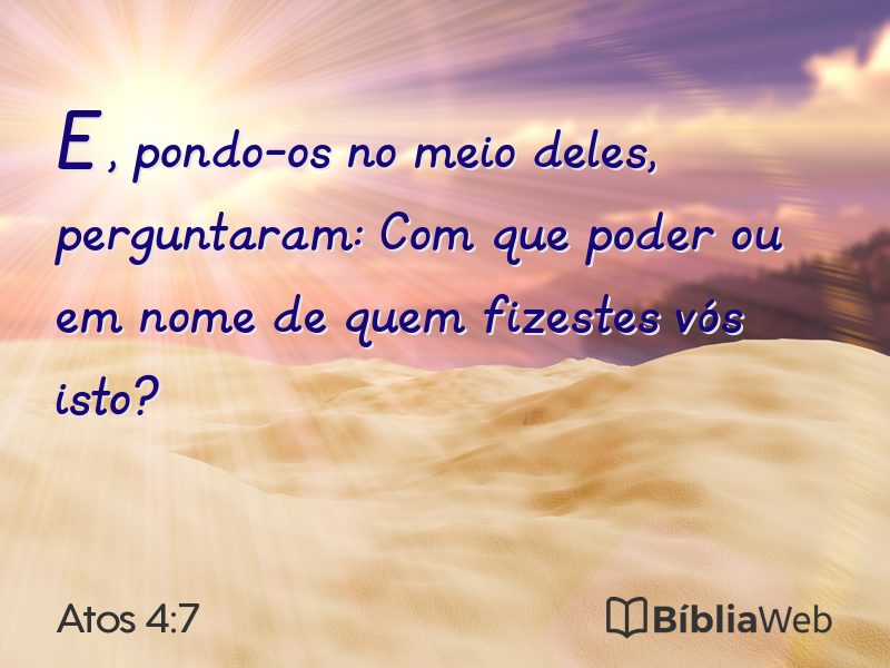 Atos 4:7 em imagem para compartilhar