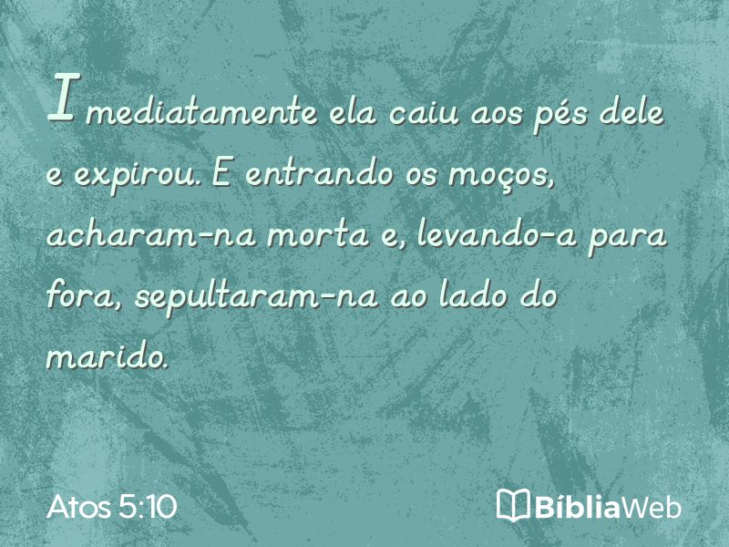 Atos 5:10 em imagem para compartilhar