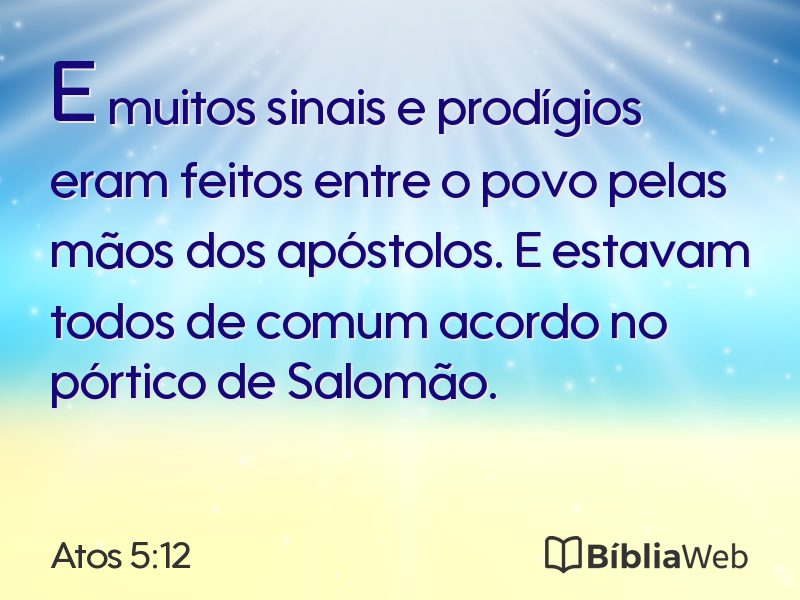 Atos 5:12 em imagem para compartilhar