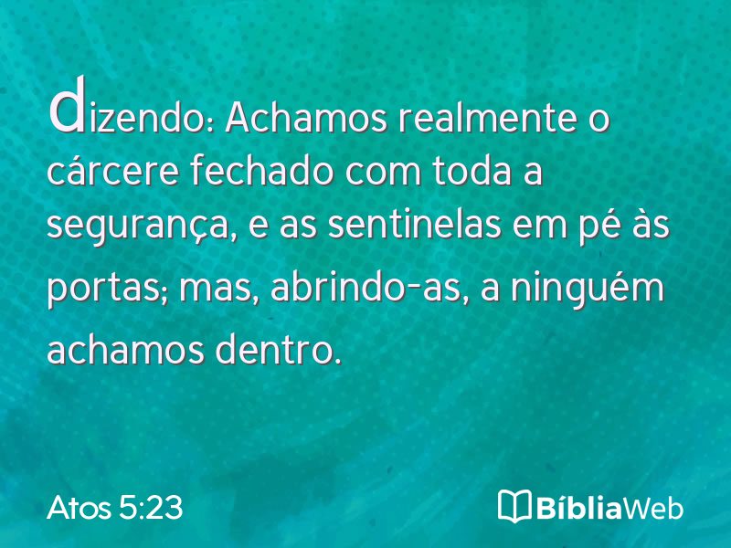 Atos 5:23 em imagem para compartilhar