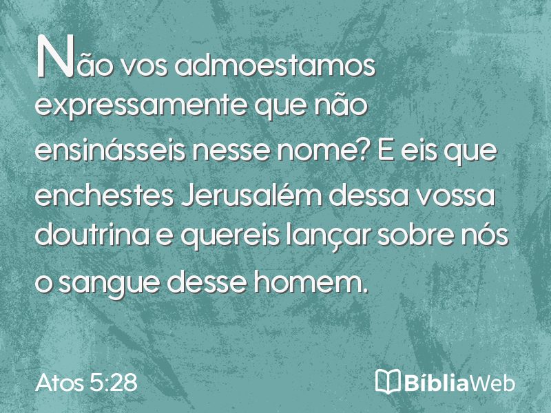 Atos 5:28 em imagem para compartilhar