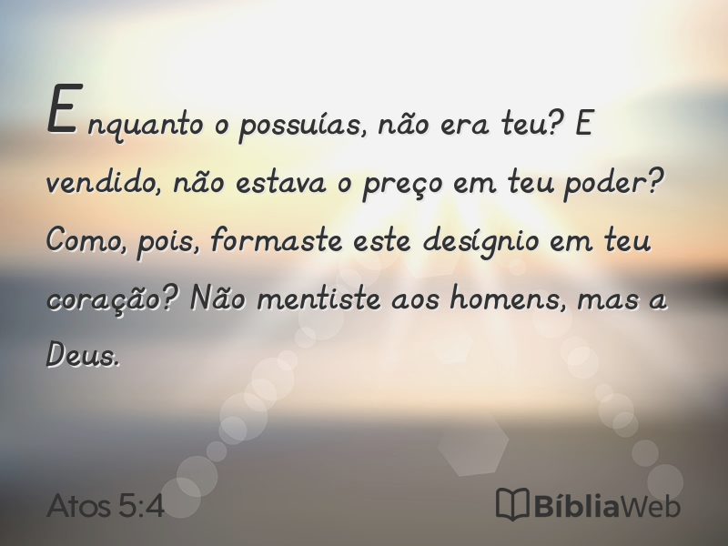 Atos 5:4 em imagem para compartilhar