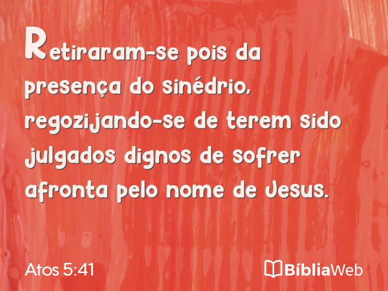 Atos 5:41 em imagem para compartilhar