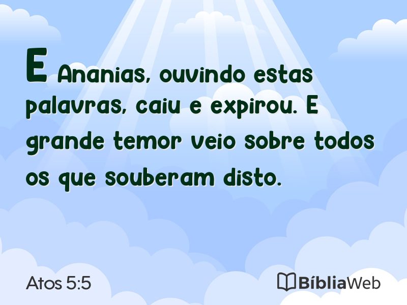 Atos 5:5 em imagem para compartilhar