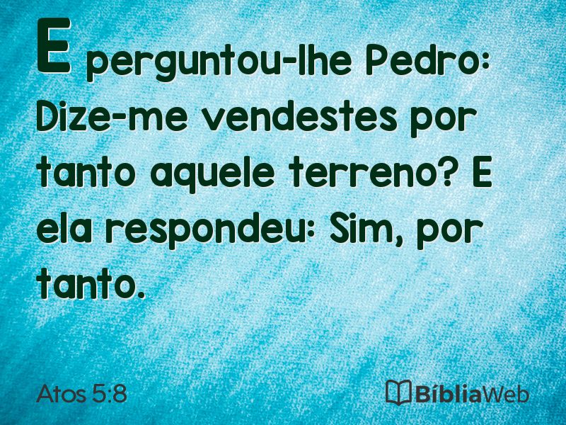 Atos 5:8 em imagem para compartilhar