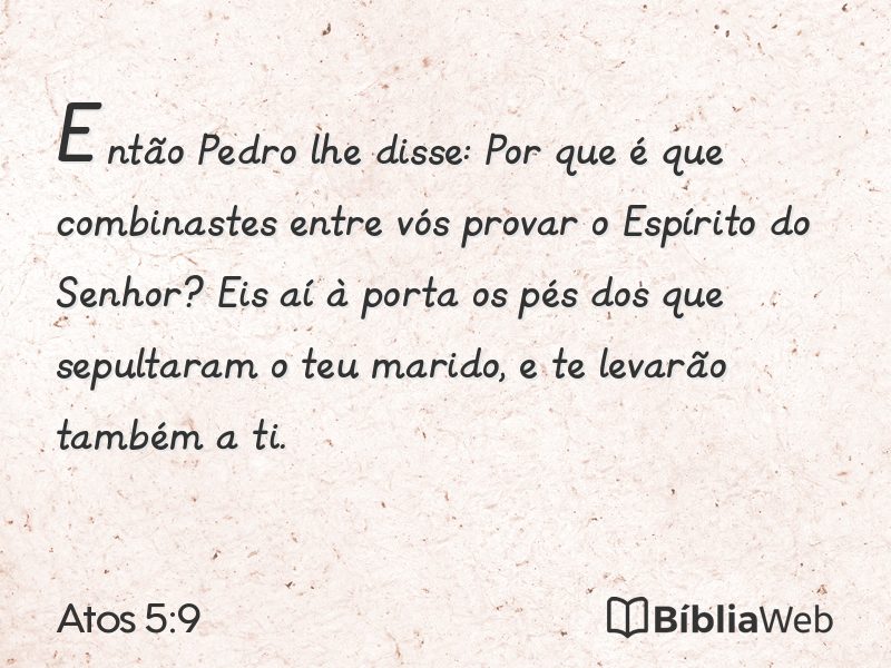 Atos 5:9 em imagem para compartilhar