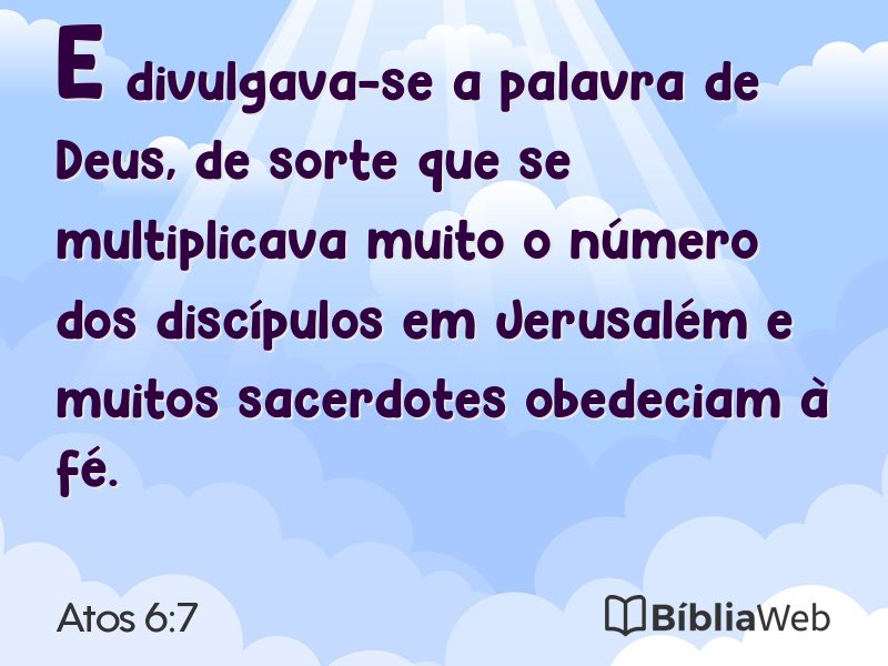 Atos 6:7 em imagem para compartilhar