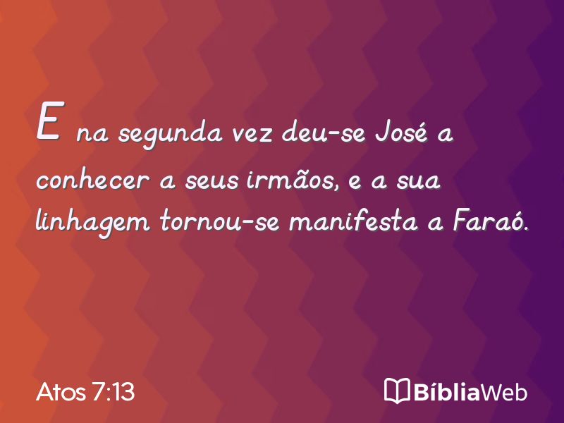 Atos 7:13 em imagem para compartilhar