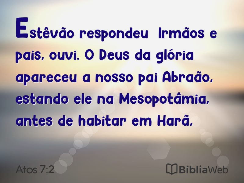 Atos 7:2 em imagem para compartilhar