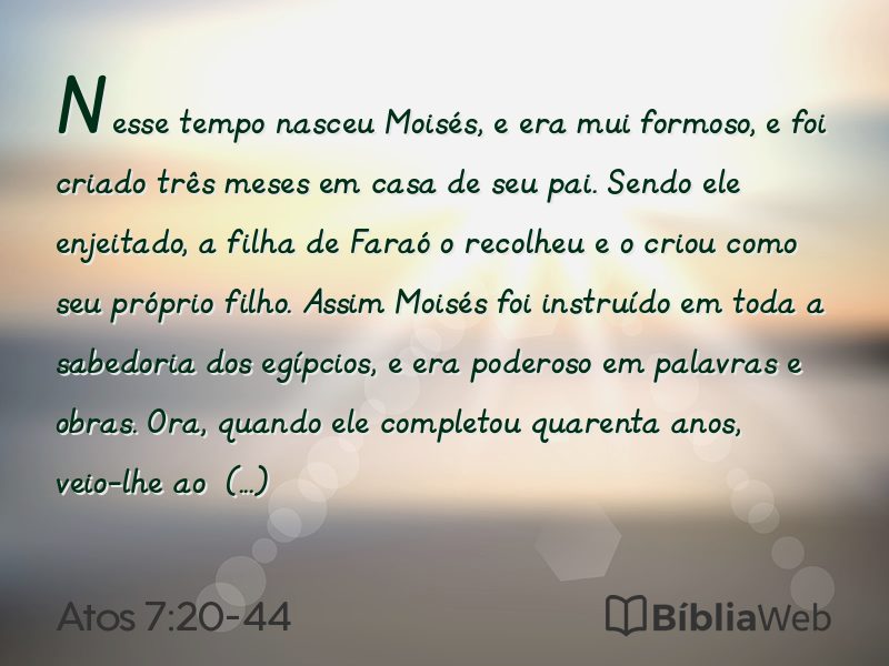 Atos 7:20-44 em imagem para compartilhar