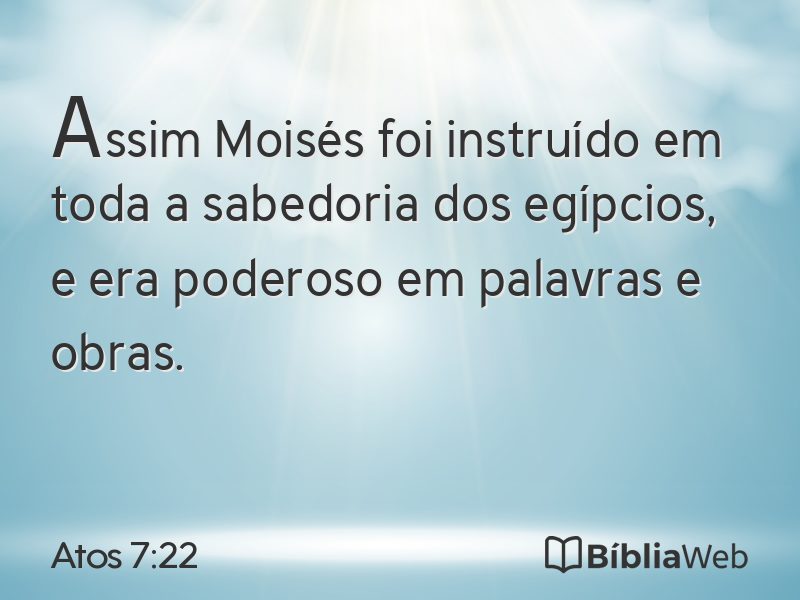 Atos 7:22 em imagem para compartilhar