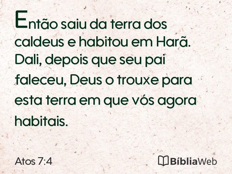 Atos 7:4 em imagem para compartilhar