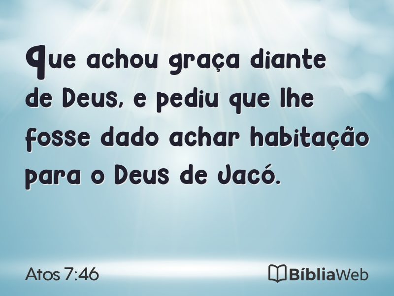 Atos 7:46 em imagem para compartilhar
