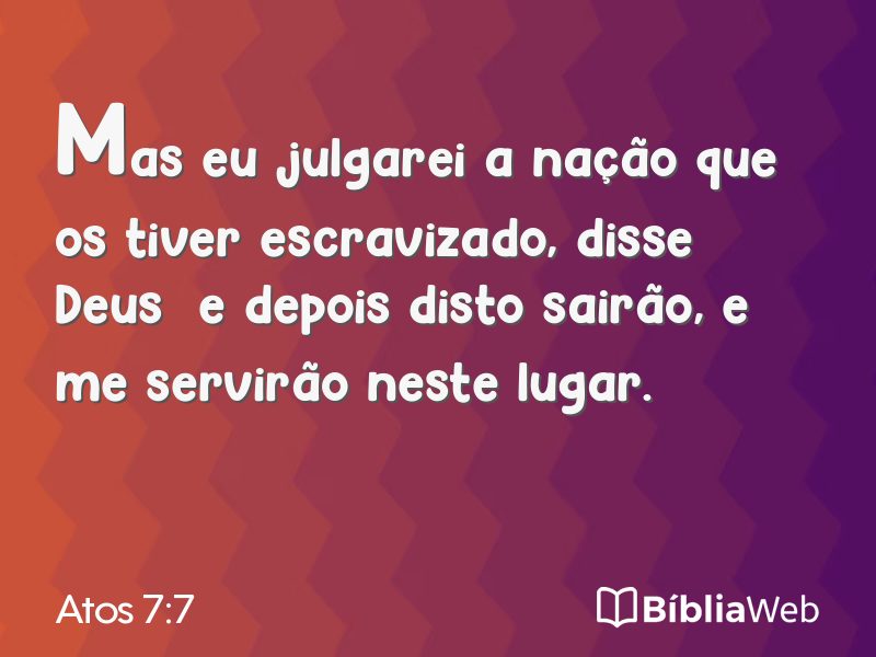 Atos 7:7 em imagem para compartilhar