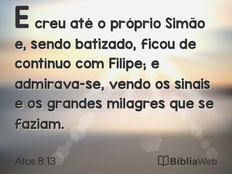 Atos 8:13 em imagem para compartilhar