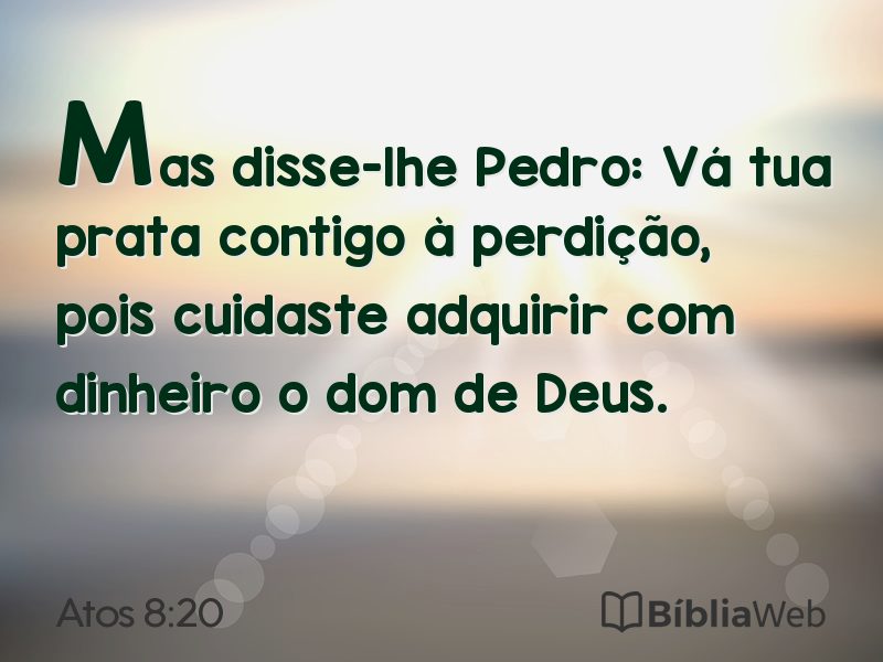 Atos 8:20 em imagem para compartilhar