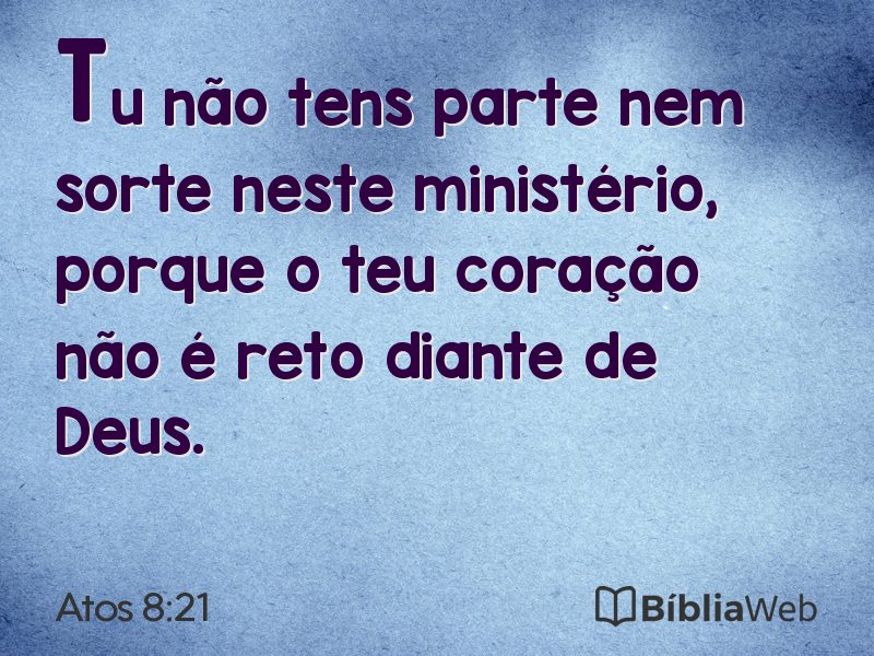 Atos 8:21 em imagem para compartilhar