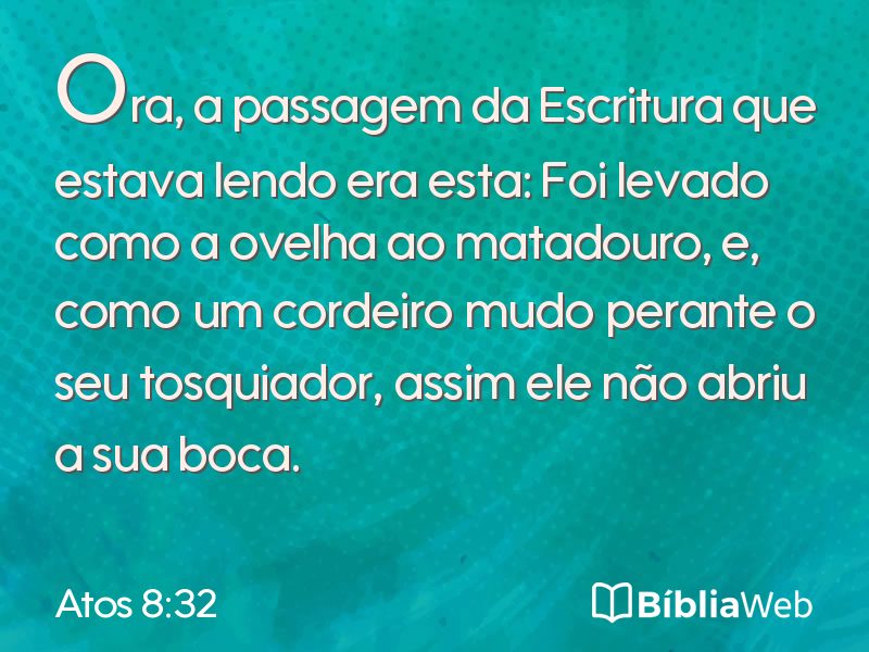 Atos 8:32 em imagem para compartilhar