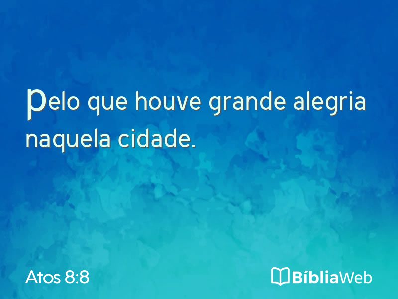 Atos 8:8 em imagem para compartilhar