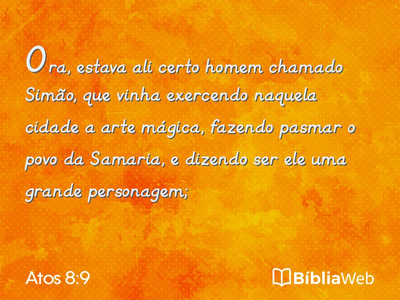 Atos 8:9 em imagem para compartilhar