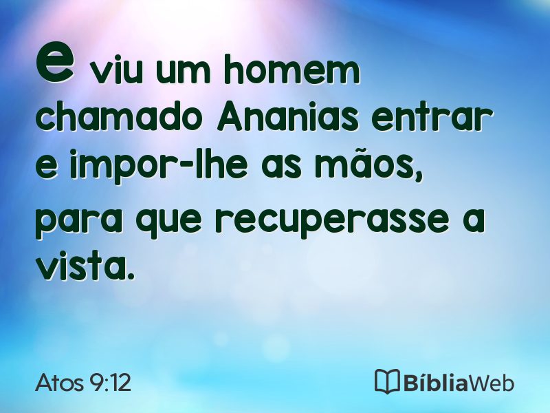 Atos 9:12 em imagem para compartilhar