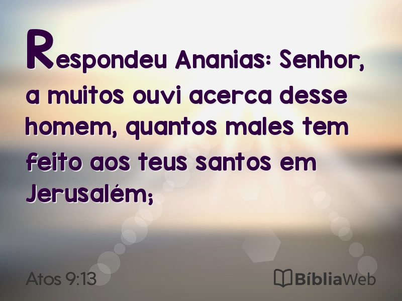 Atos 9:13 em imagem para compartilhar