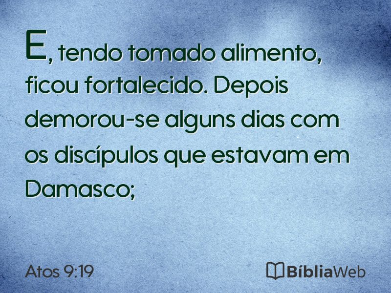 Atos 9:19 em imagem para compartilhar