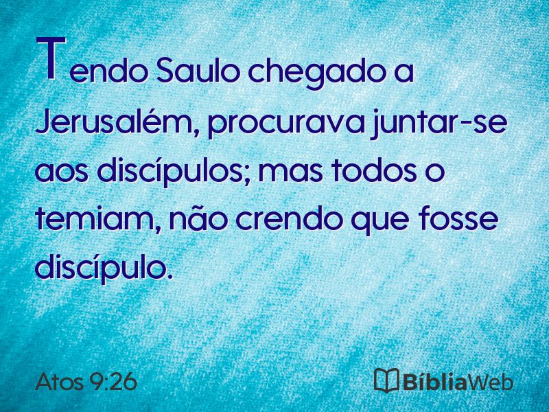 Atos 9:26 em imagem para compartilhar