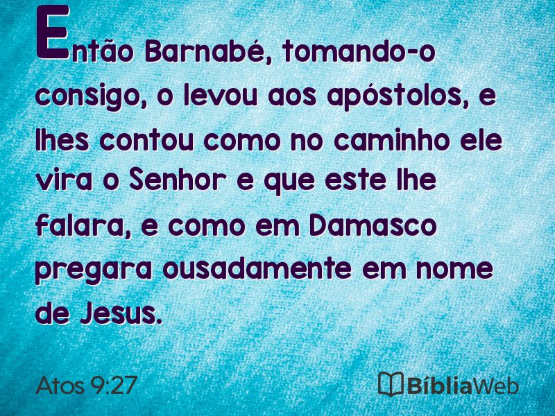 Atos 9:27 em imagem para compartilhar
