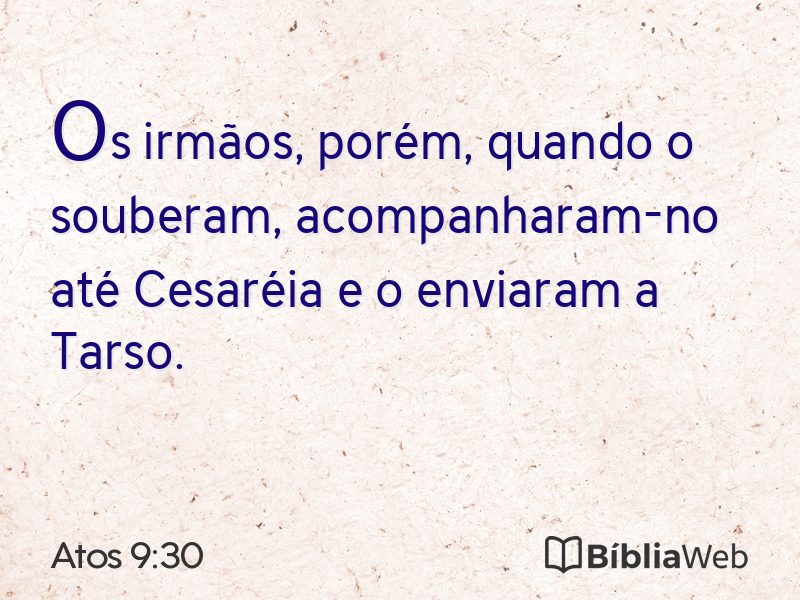 Atos 9:30 em imagem para compartilhar