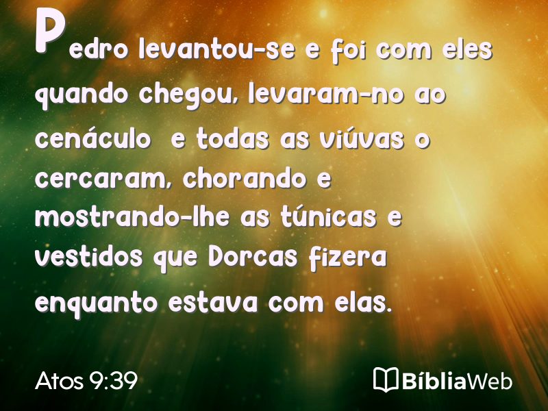 Atos 9:39 em imagem para compartilhar