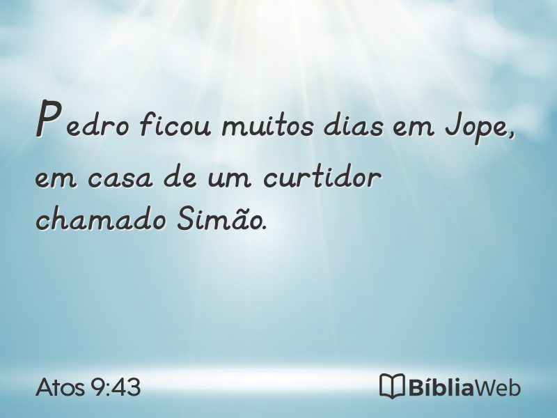 Atos 9:43 em imagem para compartilhar