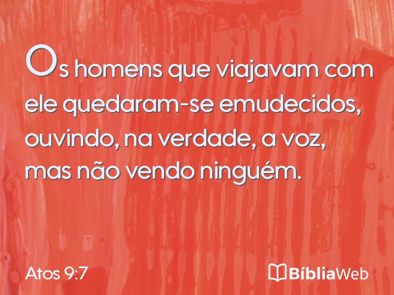 Atos 9:7 em imagem para compartilhar