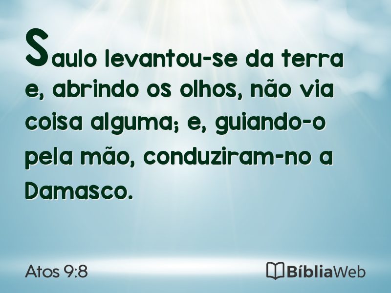 Atos 9:8 em imagem para compartilhar