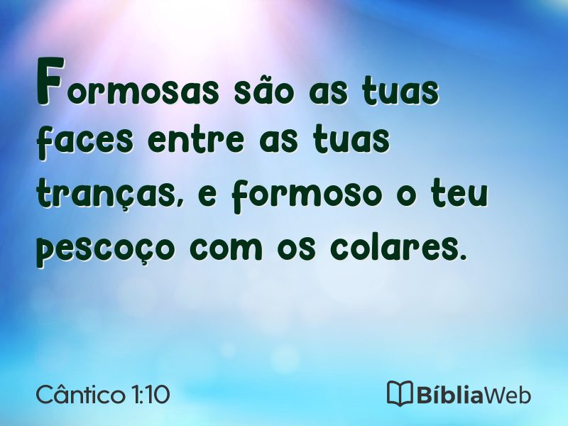 Cântico 1:10 em imagem para compartilhar