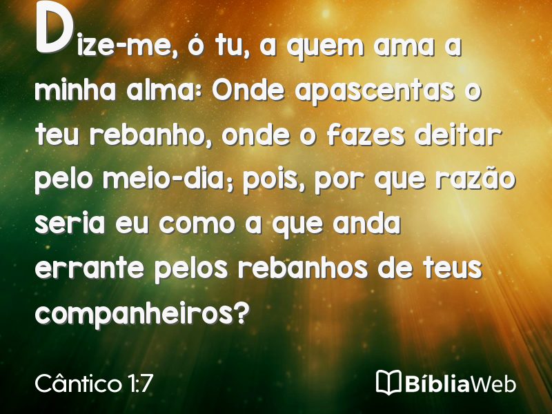 Cântico 1:7 em imagem para compartilhar