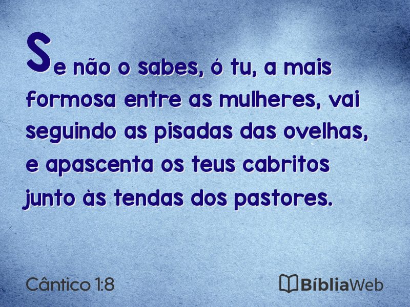 Cântico 1:8 em imagem para compartilhar