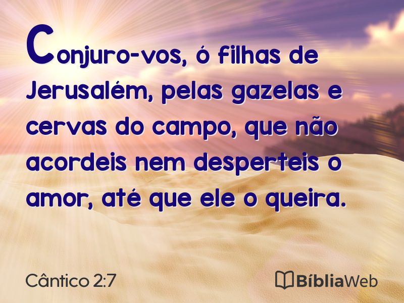 Cântico 2:7 em imagem para compartilhar