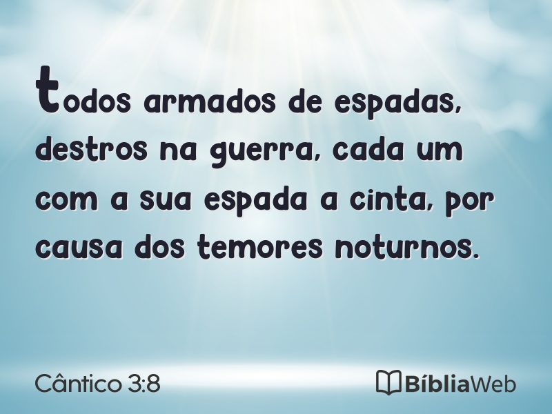 Cântico 3:8 em imagem para compartilhar