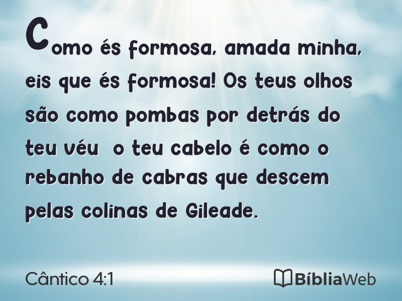 Cântico 4:1 em imagem para compartilhar