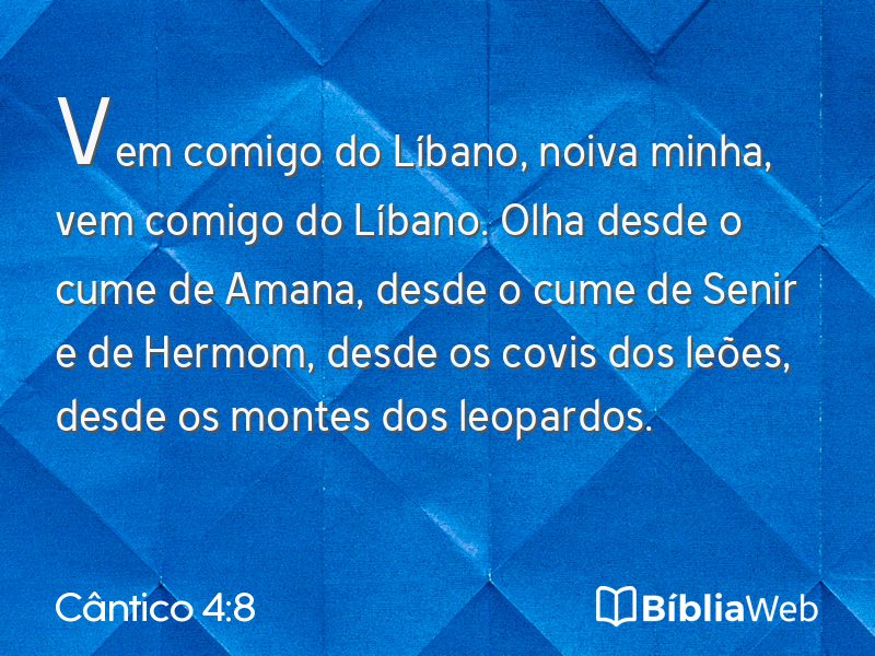 Cântico 4:8 em imagem para compartilhar