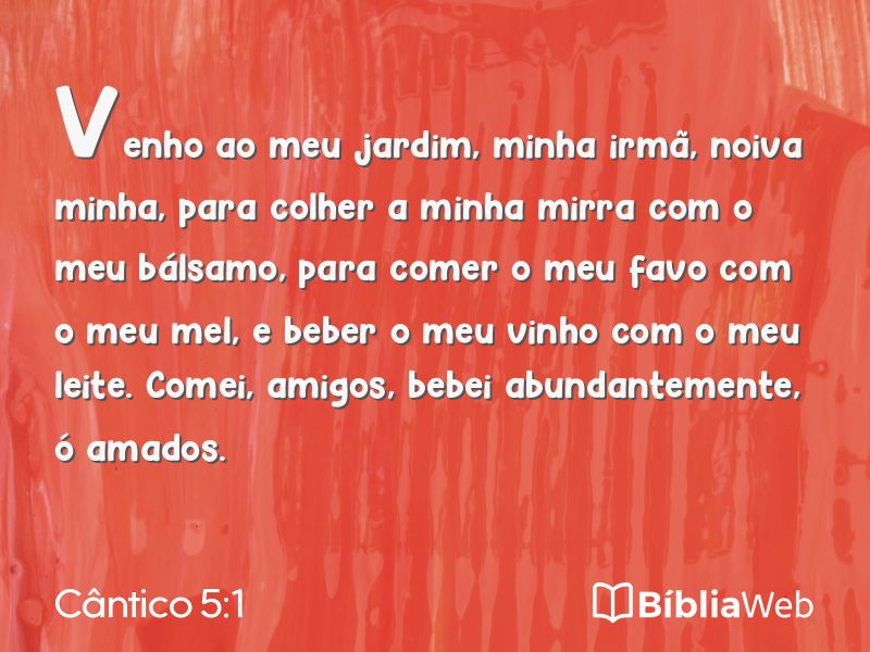 Cântico 5:1 em imagem para compartilhar