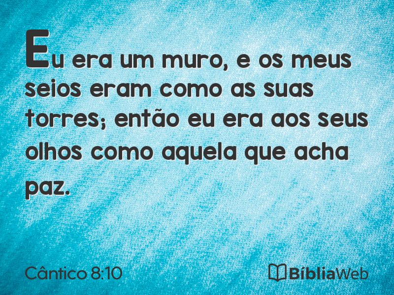 Cântico 8:10 em imagem para compartilhar