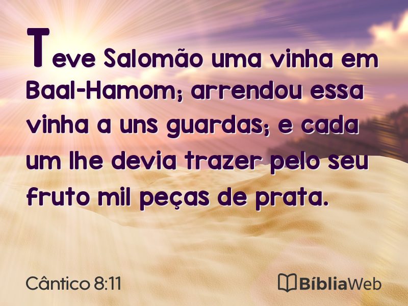 Cântico 8:11 em imagem para compartilhar